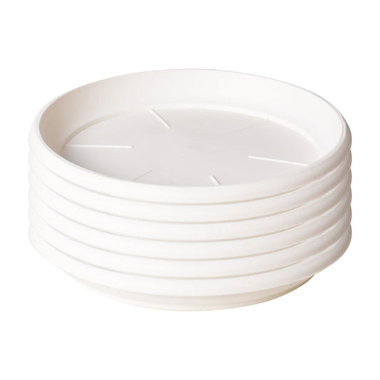 Darzheoy 6 Pack Plant Saucer Tray 3.6 inch, Heavy Duty Plastic Pot Plant Drip Trays Saucers for Indoors Outdoor, Plant Water Tray for Planters 5.9" White
