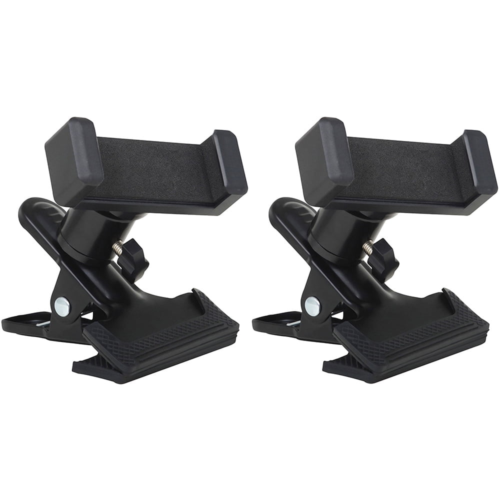 HOOWIFFY Guitar Phone Mount Metal Holder Black for Music Scores and Video Recording 2Pcs