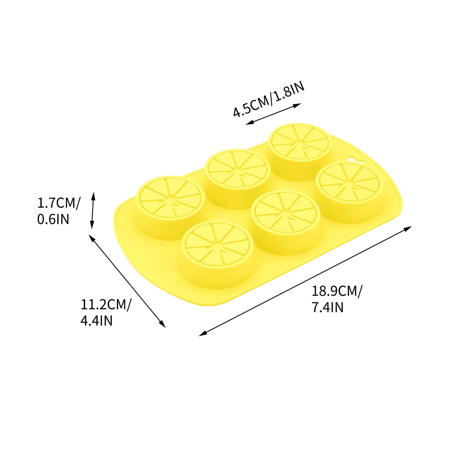 Darzheoy Friut Shaped Silicone Mold, 6 Cavity Lemon 3D Bakeware Mold, Nonstick Food Grade Mold for Soap, Candies, Fondant, Chocolate Yellow