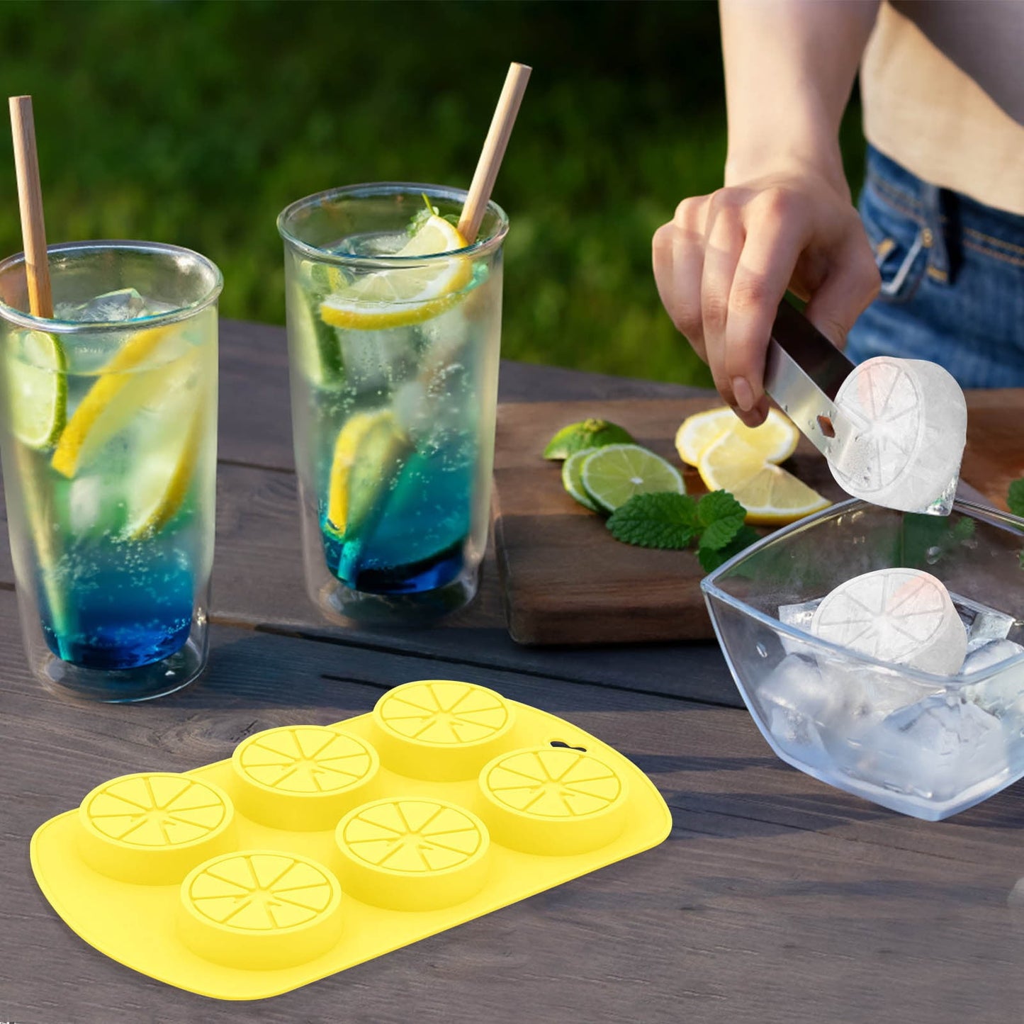 Darzheoy Friut Shaped Silicone Mold, 6 Cavity Lemon 3D Bakeware Mold, Nonstick Food Grade Mold for Soap, Candies, Fondant, Chocolate Yellow
