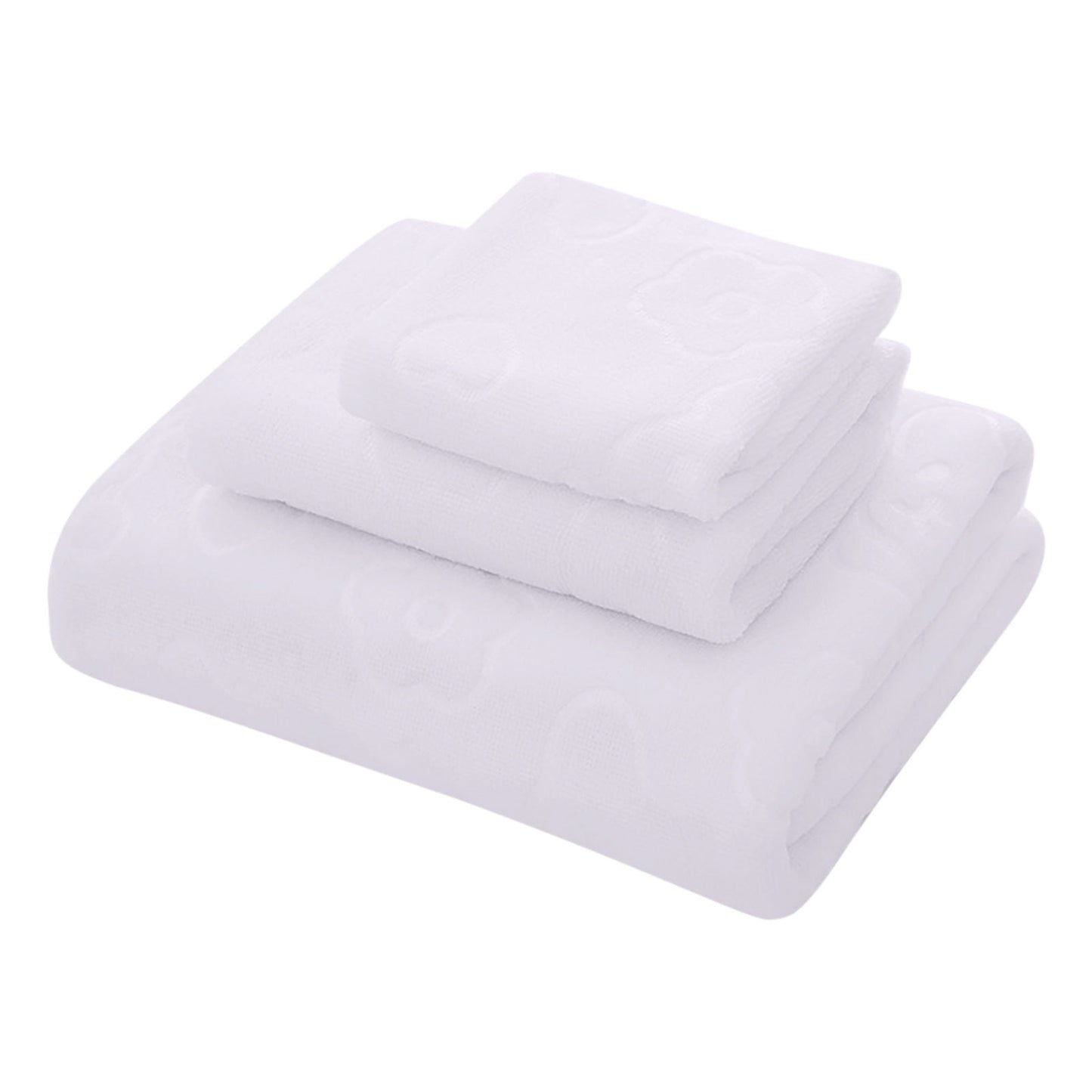 AYktou Bath Towels 3 Pack Cotton Bathroom Set,Contains a Bath Towels 28*56",a Hand Towels 12*12",a Face Towels 12*28",Soft Compact & Lightweight,for Gym Camp Beach and Daily Use White