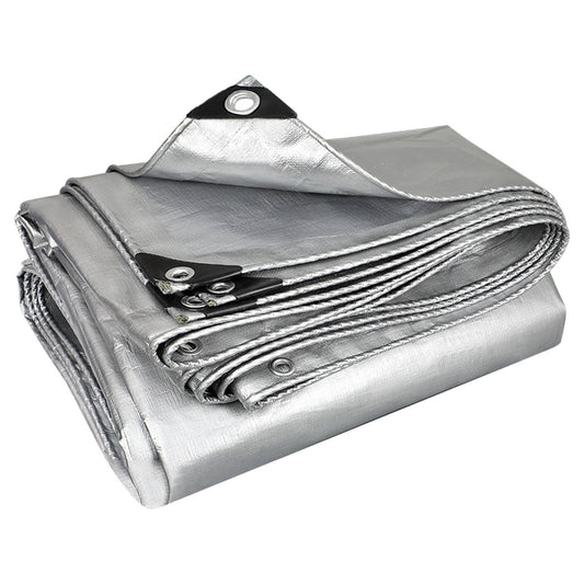 Darzheoy Heavy Duty Tarp Cover, Thick Tarps Waterproof Tear and Rip Proof UV Resistant Tarpaulin with Reinforced Grommets and Edges D