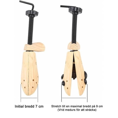 Darzheoy Shoe Stretcher for Men and Women Professional Shoe Adjustable Width & Length, Size 42-46, Wood (Includes Only 1 Shoe Stretcher) S Brown