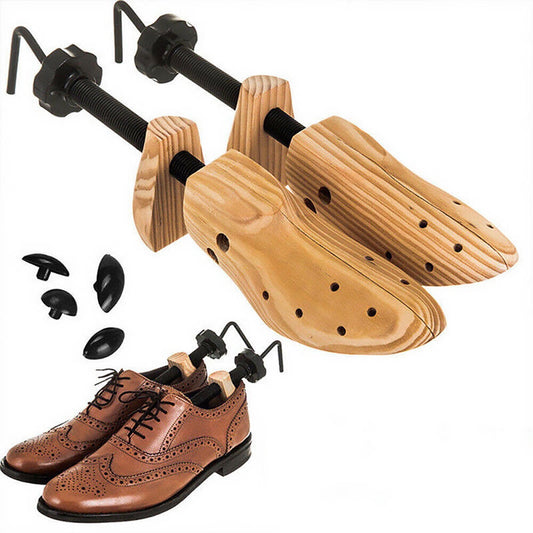Darzheoy Shoe Stretcher for Men and Women Professional Shoe Adjustable Width & Length, Size 42-46, Wood (Includes Only 1 Shoe Stretcher) L Brown