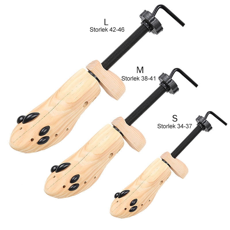 Darzheoy Shoe Stretcher for Men and Women Professional Shoe Adjustable Width & Length, Size 42-46, Wood (Includes Only 1 Shoe Stretcher) L Brown