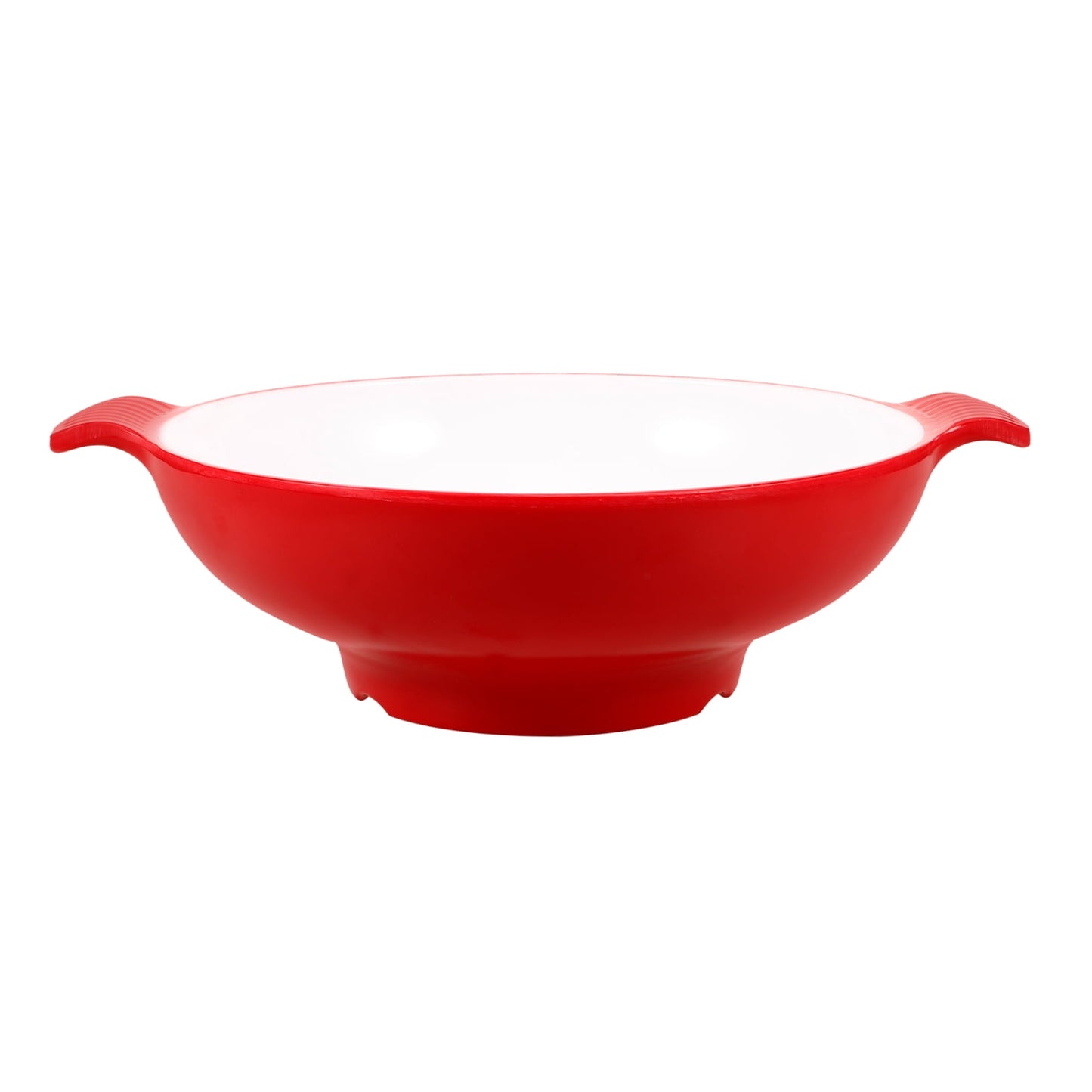 SKISUNO Large Salad Serving Bowl Red Plastic 1Set 10.41X8.45X2.55in