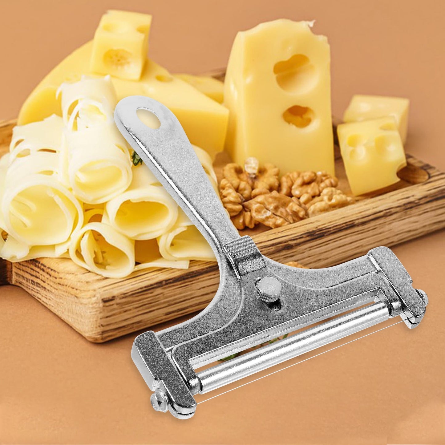 WHAMVOX Adjustable Stainless Steel Cheese Slicer Handheld Cutter Shaver for Easy Cheese Slicing and Serving