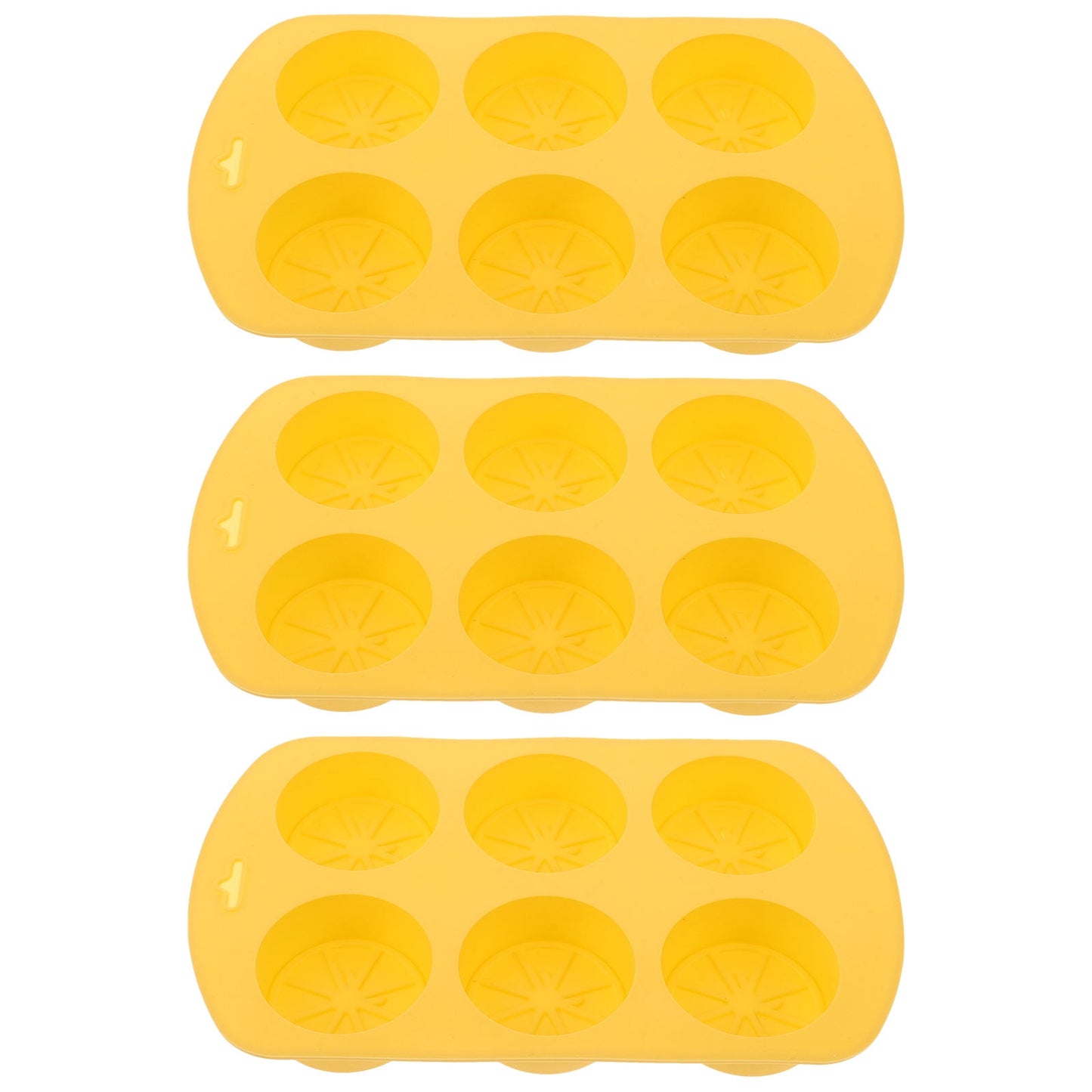 HOOWIFFY Silicone Baking Mold Lemon Slice Shaped for Soap Making Yellow 3Pcs