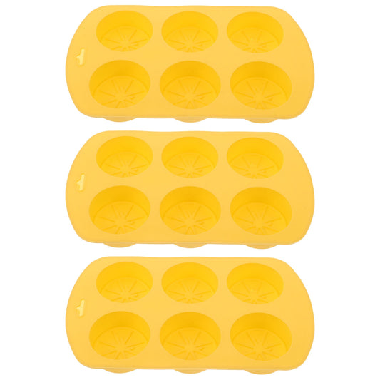 HOOWIFFY Silicone Baking Mold Lemon Slice Shaped for Soap Making Yellow 3Pcs