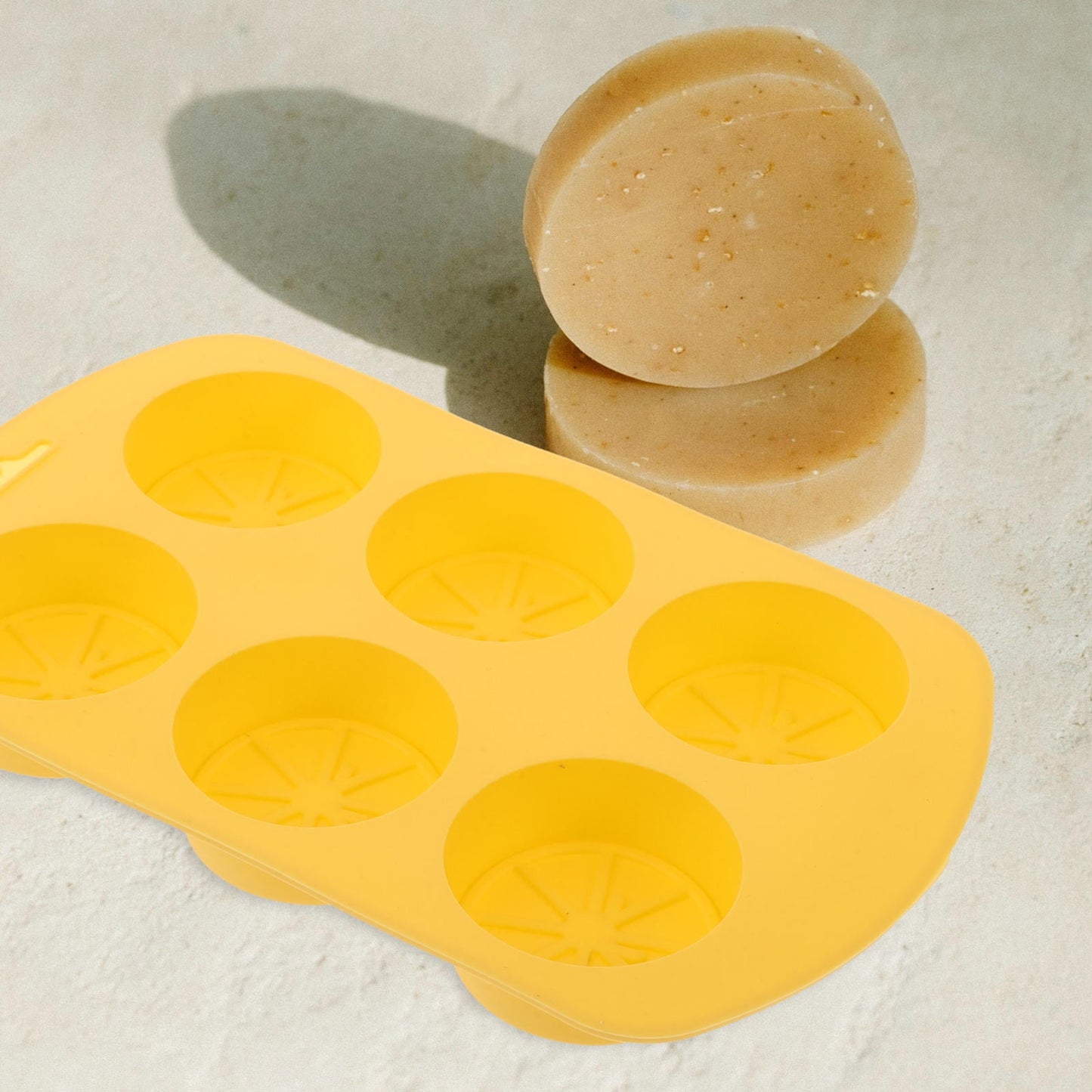 HOOWIFFY Silicone Baking Mold Lemon Slice Shaped for Soap Making Yellow 3Pcs