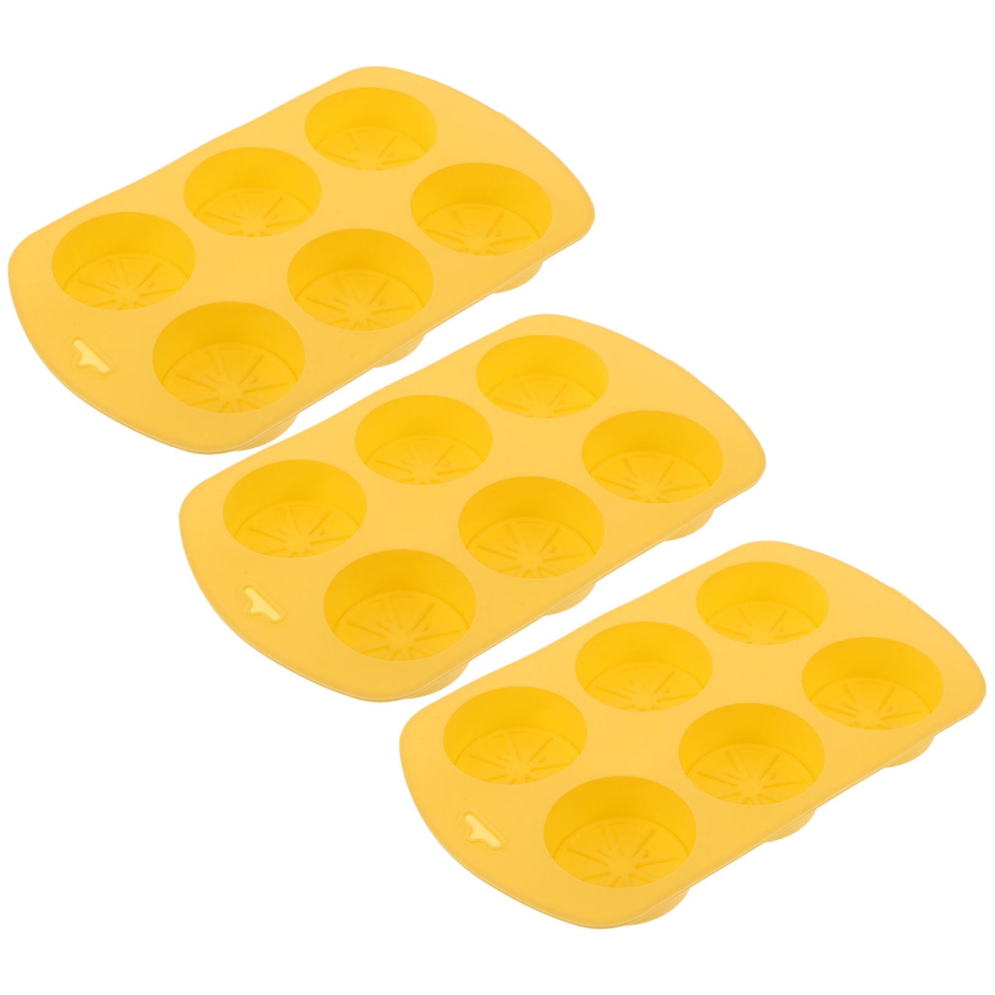 HOOWIFFY Silicone Baking Mold Lemon Slice Shaped for Soap Making Yellow 3Pcs