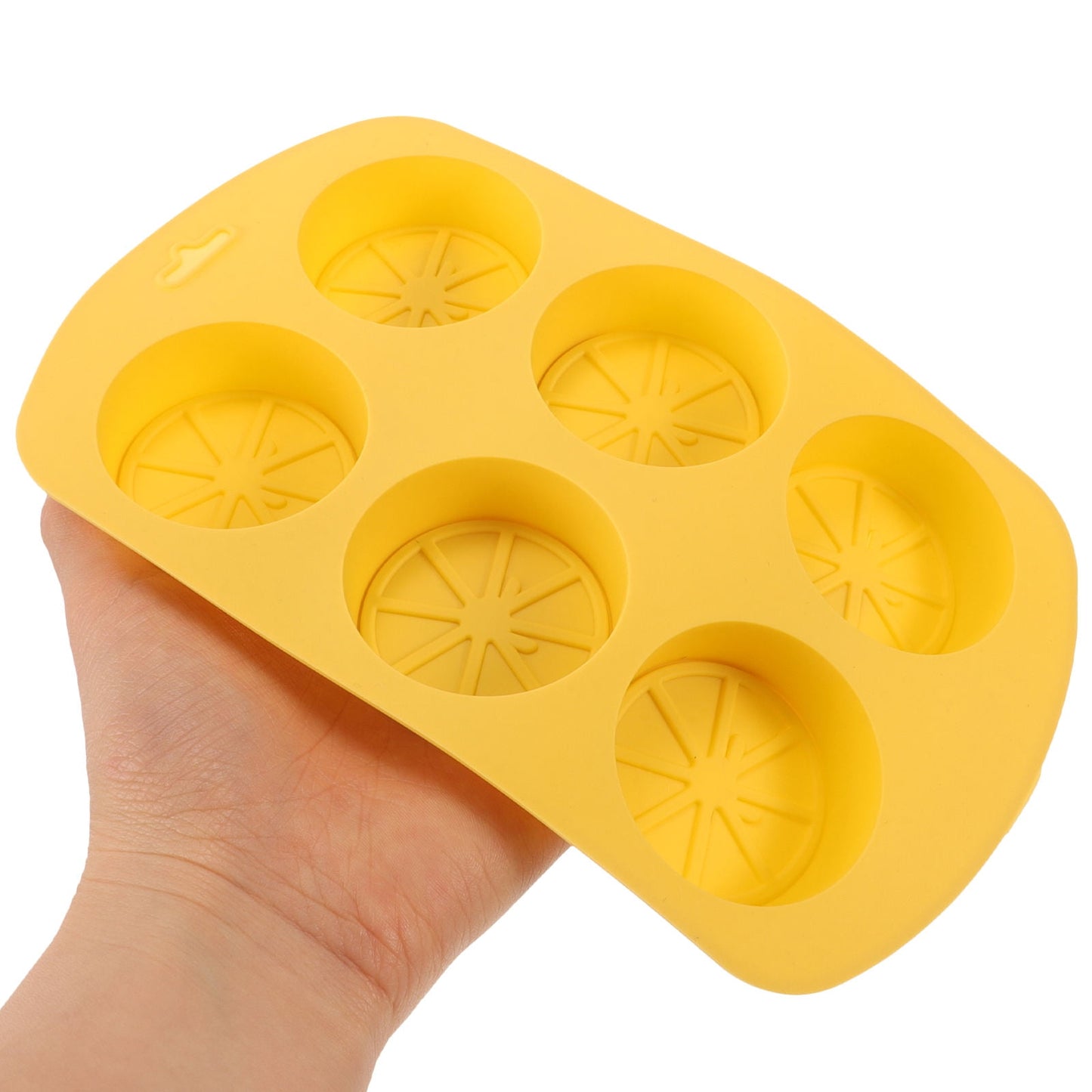 HOOWIFFY Silicone Baking Mold Lemon Slice Shaped for Soap Making Yellow 3Pcs