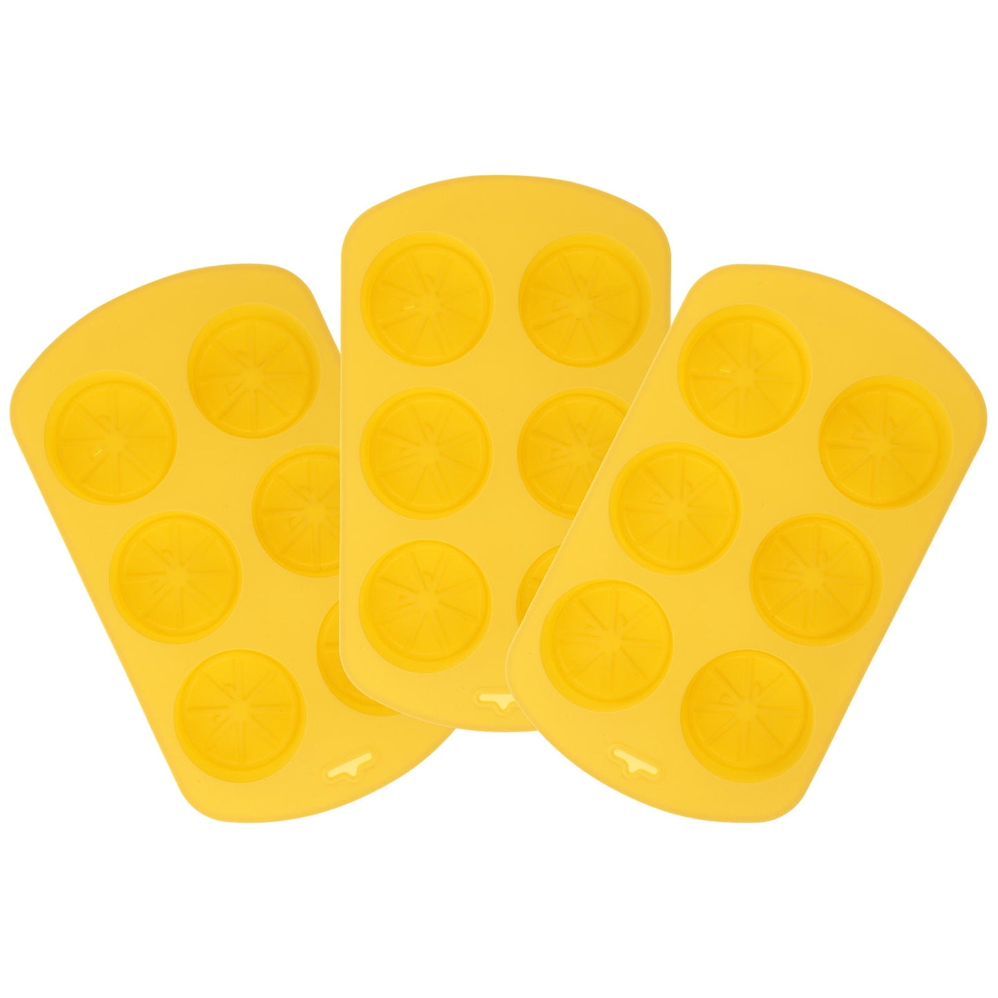 HOOWIFFY Silicone Baking Mold Lemon Slice Shaped for Soap Making Yellow 3Pcs
