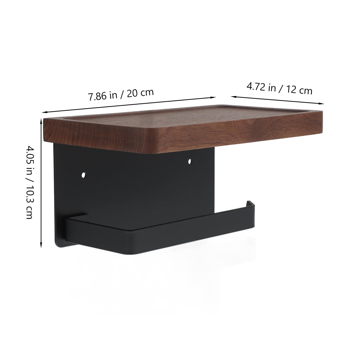 WHAMVOX Solid Wood Toilet Paper Holder Stand with Storage Shelf Bathroom Tissue Rack Organizer