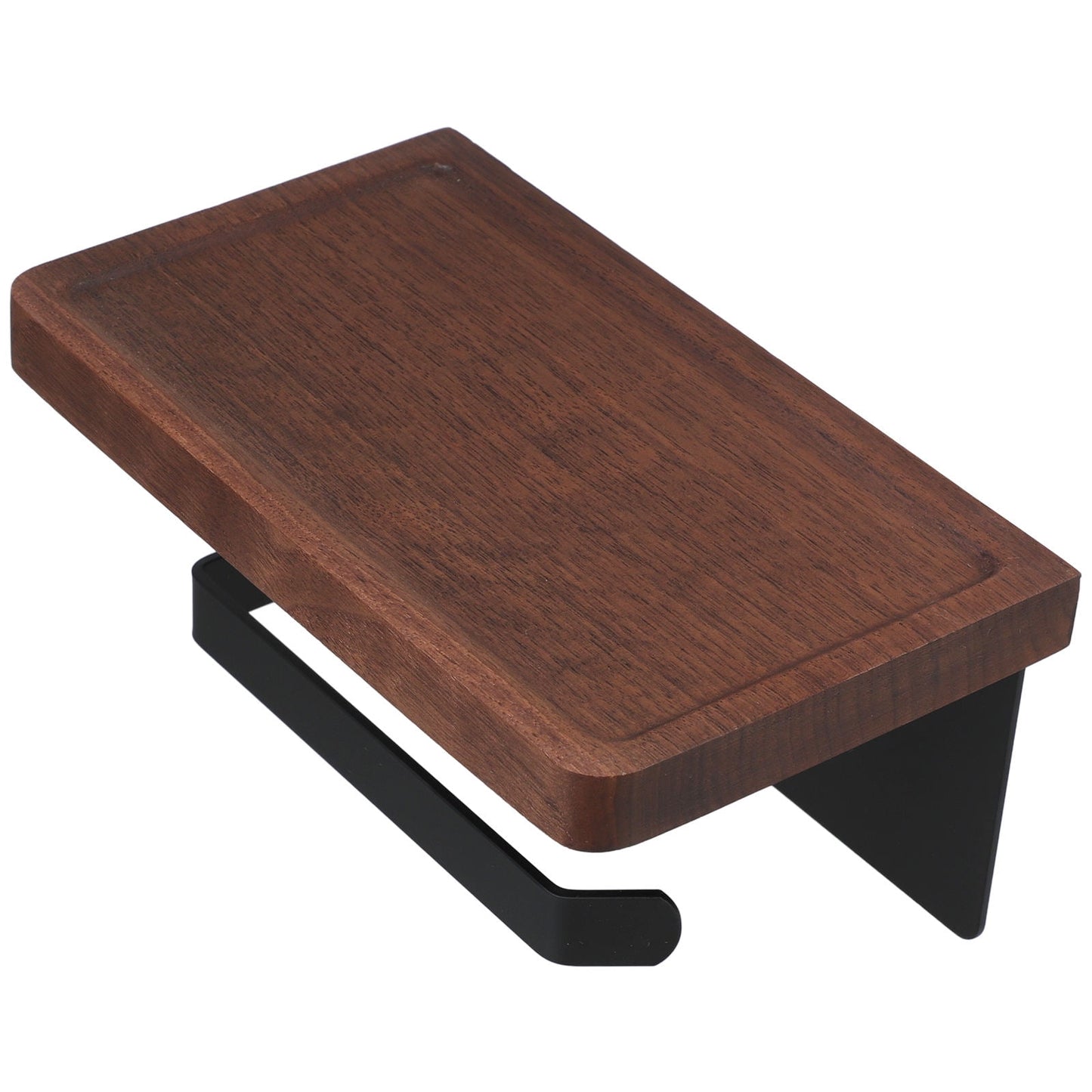 WHAMVOX Solid Wood Toilet Paper Holder Stand with Storage Shelf Bathroom Tissue Rack Organizer