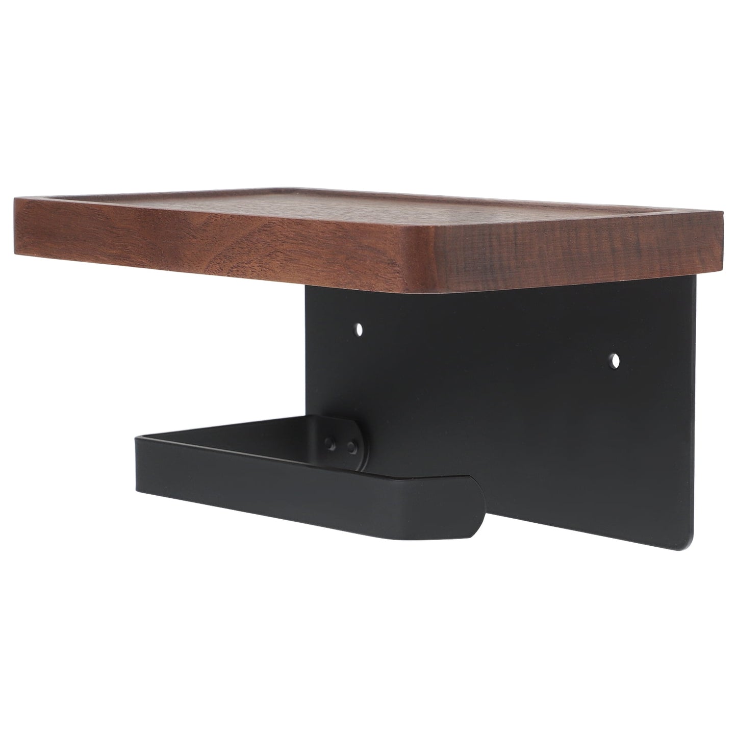 WHAMVOX Solid Wood Toilet Paper Holder Stand with Storage Shelf Bathroom Tissue Rack Organizer