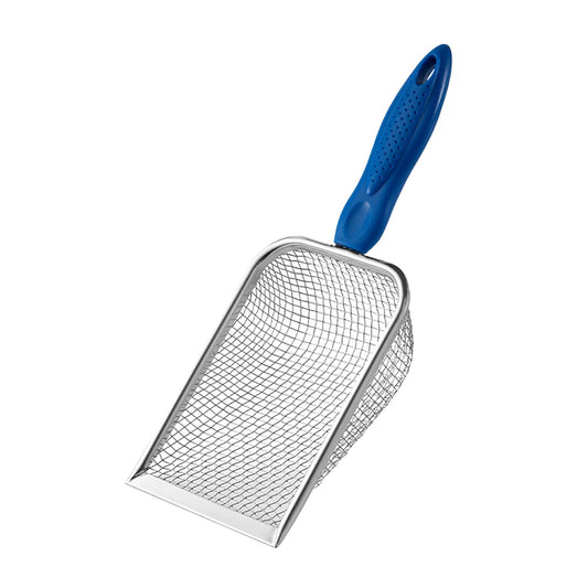 Darzheoy Beach Mesh Shovel for Shell Collecting, Kids Filter Sand Scooper for Picking Up Shells, Shark Tooth Sifter Dipper for Boys and Girls Blue