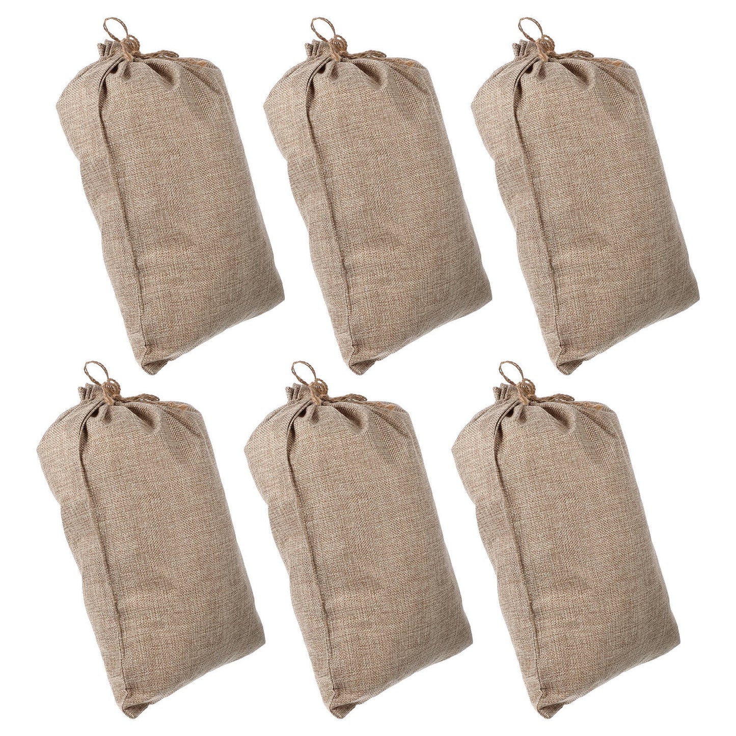 WHAMVOX 6 Pcs Vegetable Bags for Storage Small Burlap Food Jute Tote Khaki