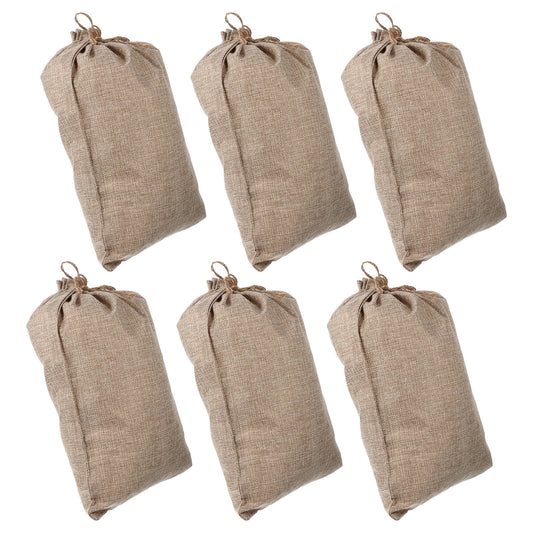 WHAMVOX 6 Pcs Vegetable Bags for Storage Small Burlap Food Jute Tote Khaki