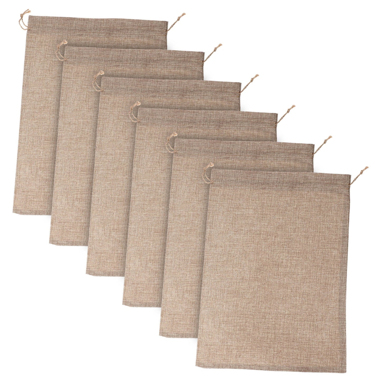 WHAMVOX 6 Pcs Vegetable Bags for Storage Small Burlap Food Jute Tote Khaki