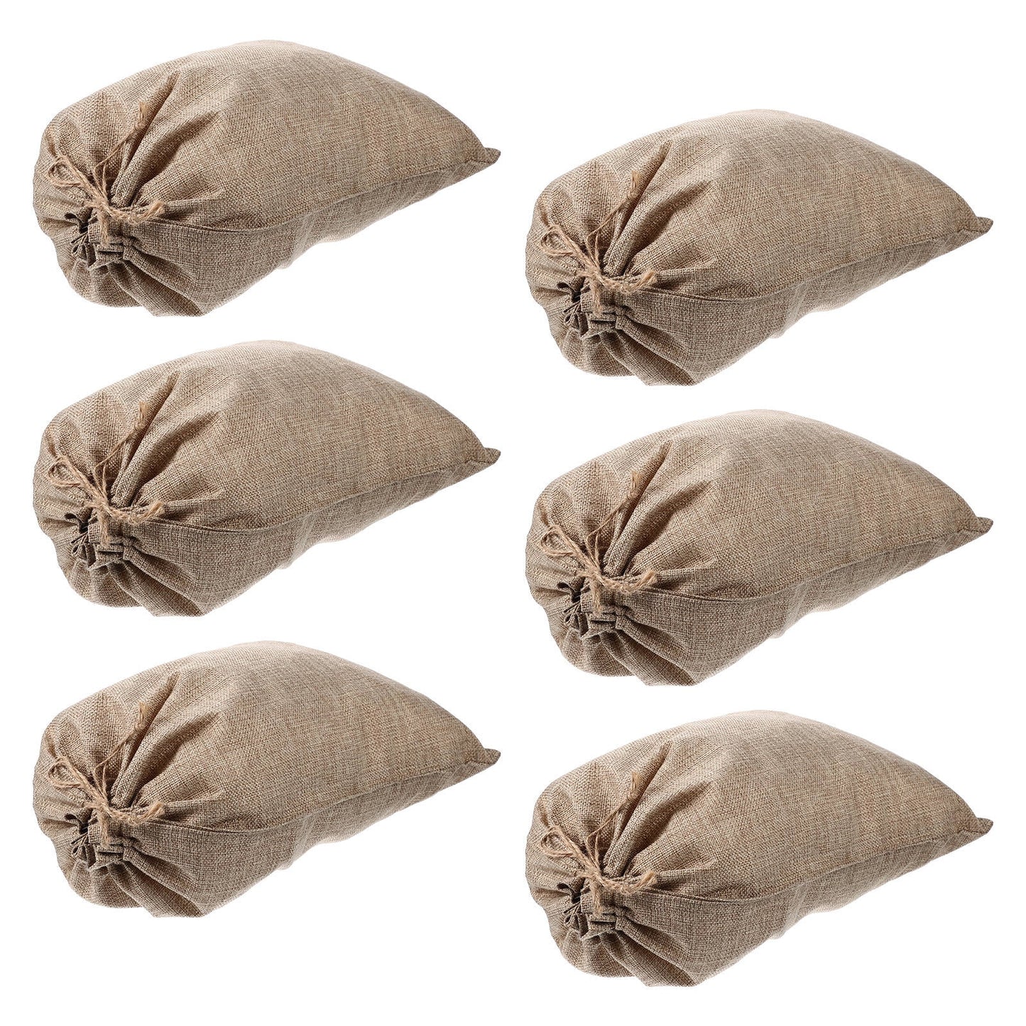 WHAMVOX 6 Pcs Vegetable Bags for Storage Small Burlap Food Jute Tote Khaki