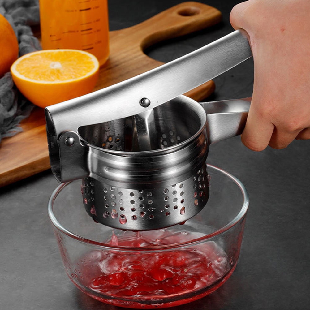 WHAMVOX Simple Fruit Juicer Orange Squeezer Hand Press Cold Stainless Silver