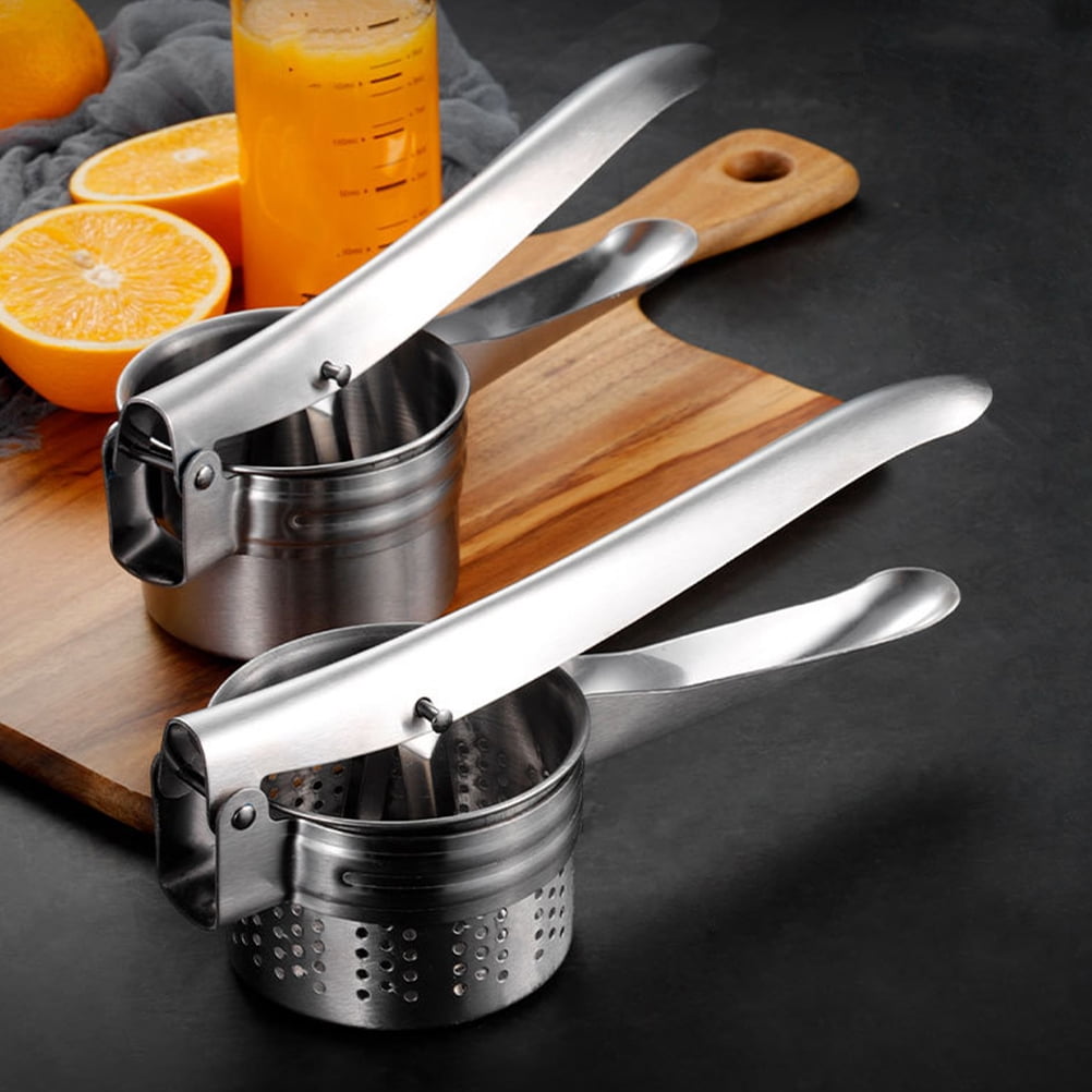 WHAMVOX Simple Fruit Juicer Orange Squeezer Hand Press Cold Stainless Silver