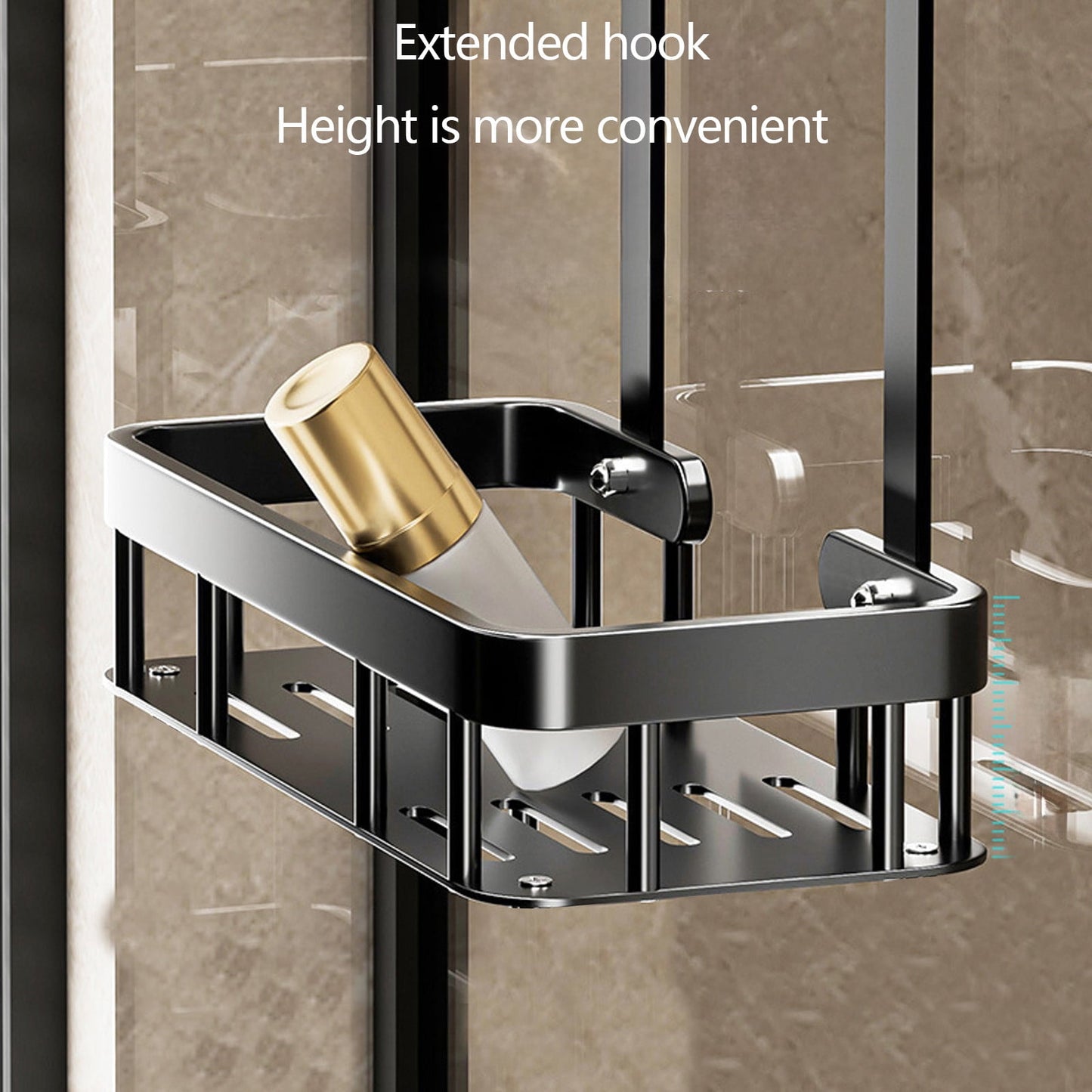 Kdkad 1-Tier Over-the-Door Hanging Shower Caddy - Large Capacity Rust-Proof Bath Organizer, No Drilling Sturdy Shower Shelf & Basket Storage Rack for Bathroom, Space-Saving Design 1-Tier Black