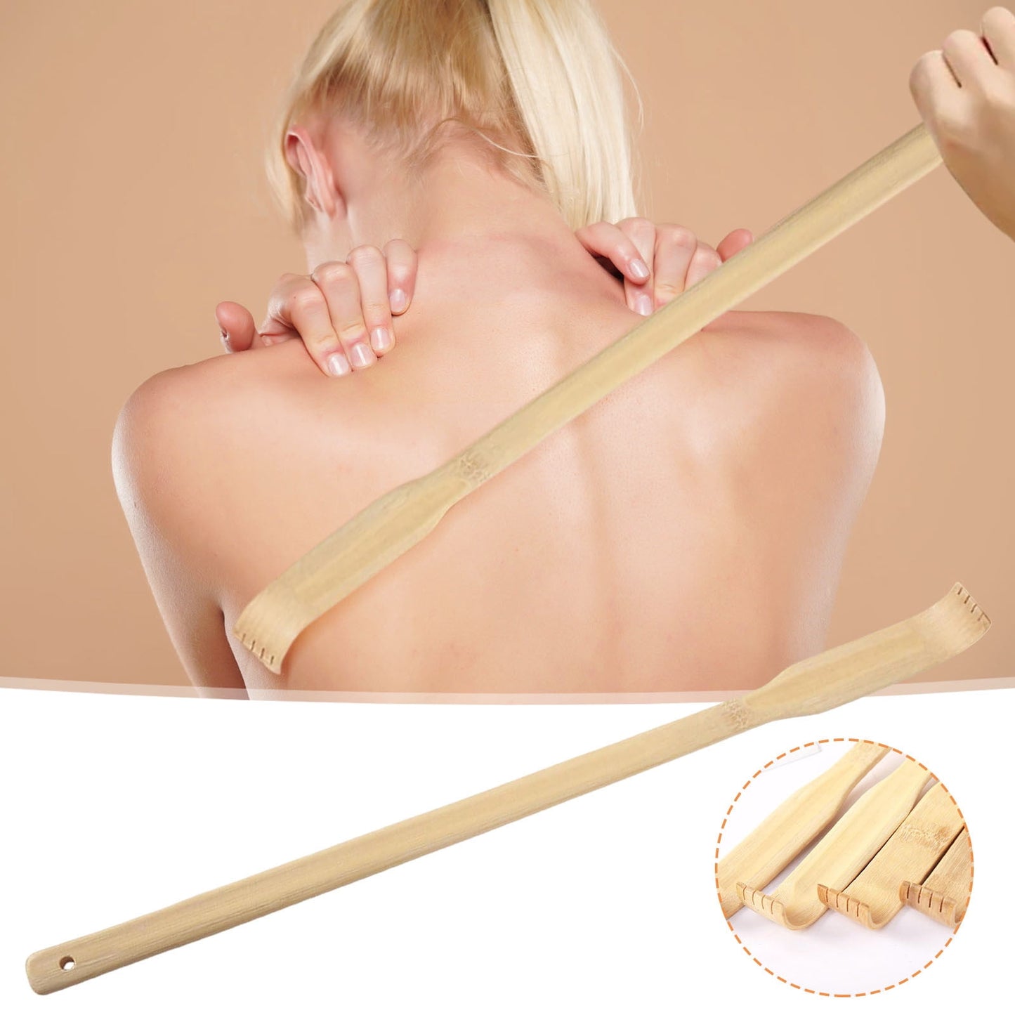 Darzheoy Bamboo Back Scratcher for Adults, Back Scratcher Massage Tool, Back Scratcher Rake Itching Relief Body Relaxation Massager Multicolor