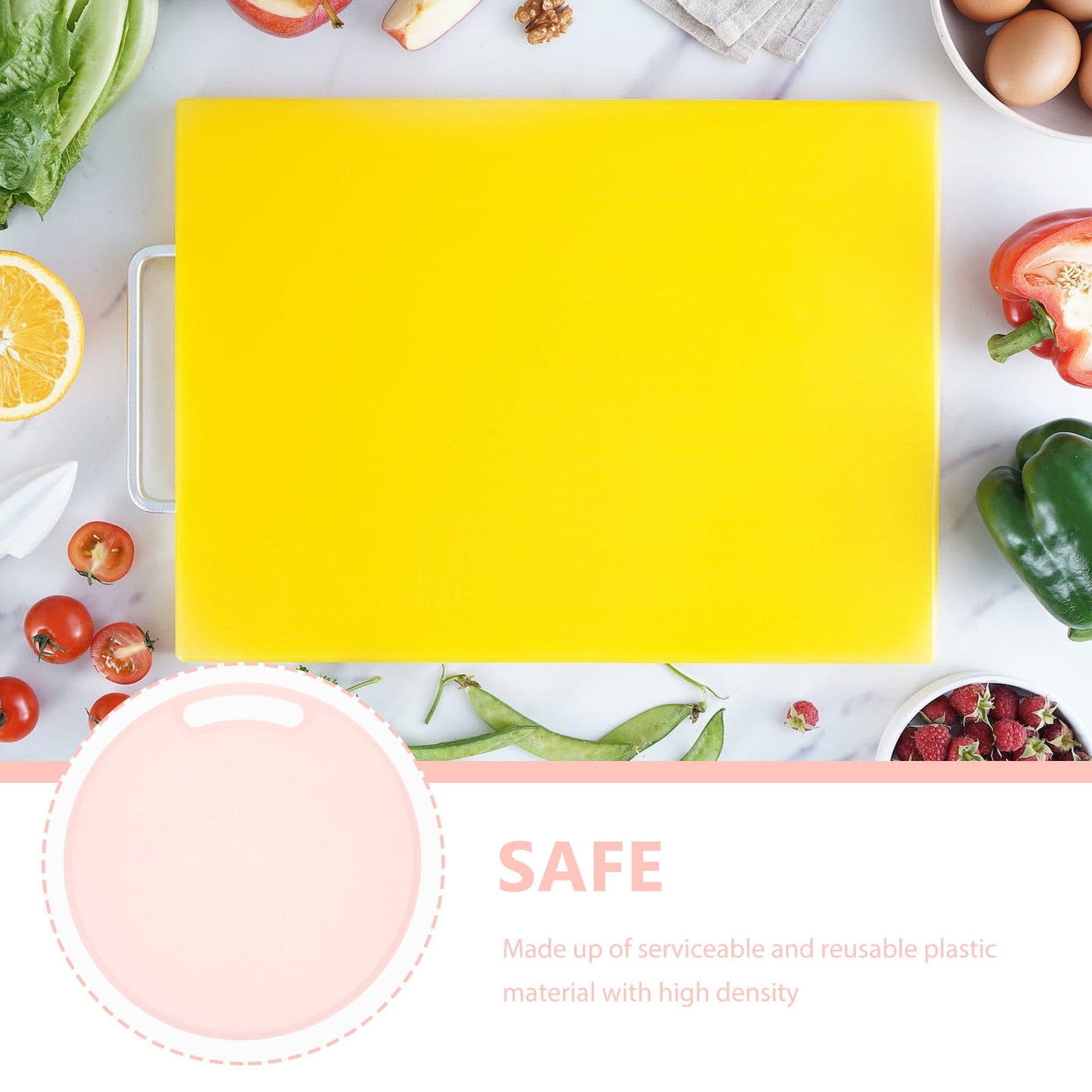 WHAMVOX Portable Round Cutting Board Odor- Cutting Mat for Food Prep and Cooking Use