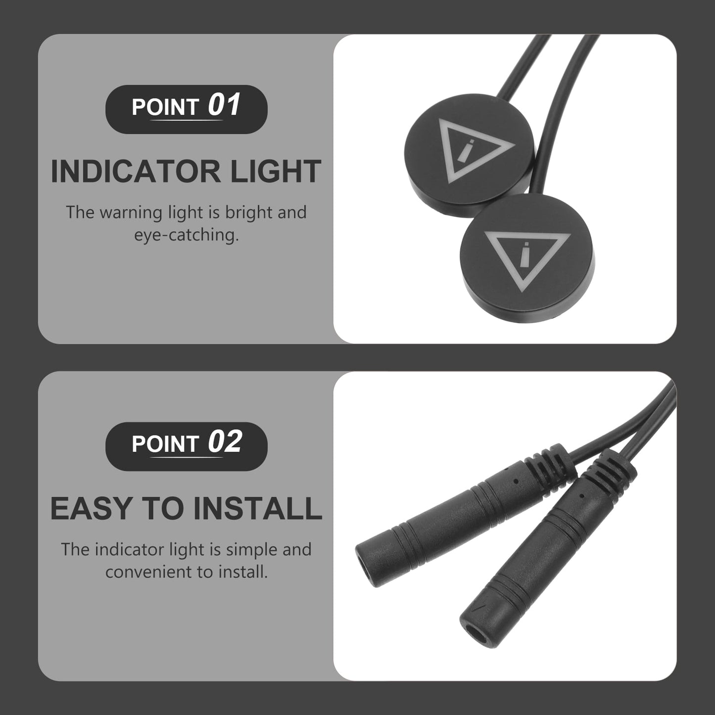 WHAMVOX Car Mirror Sensor Light Indicators Side for Black