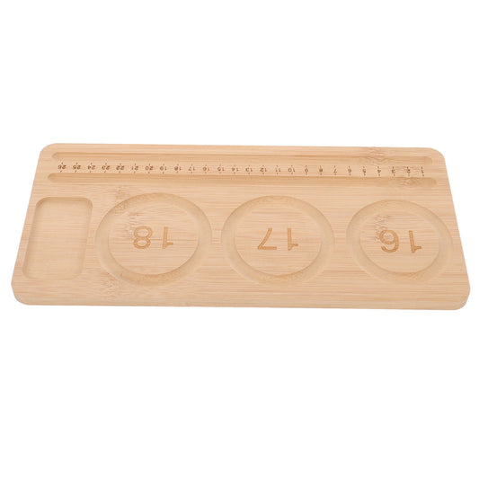 WHAMVOX Wooden Sorting Tray Bracelet Helper to Put on Beading Board Child Travel Brown