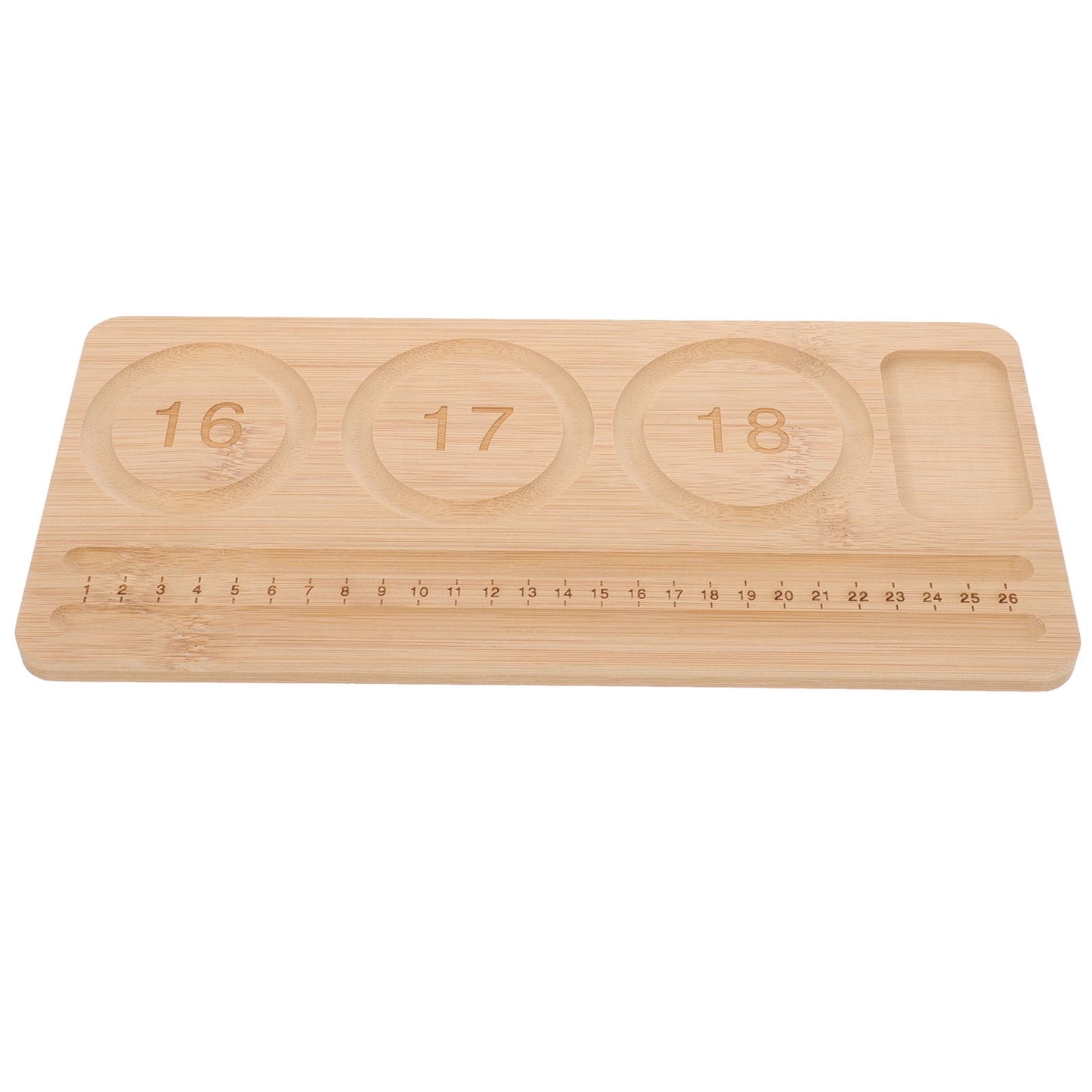 WHAMVOX Wooden Sorting Tray Bracelet Helper to Put on Beading Board Child Travel Brown