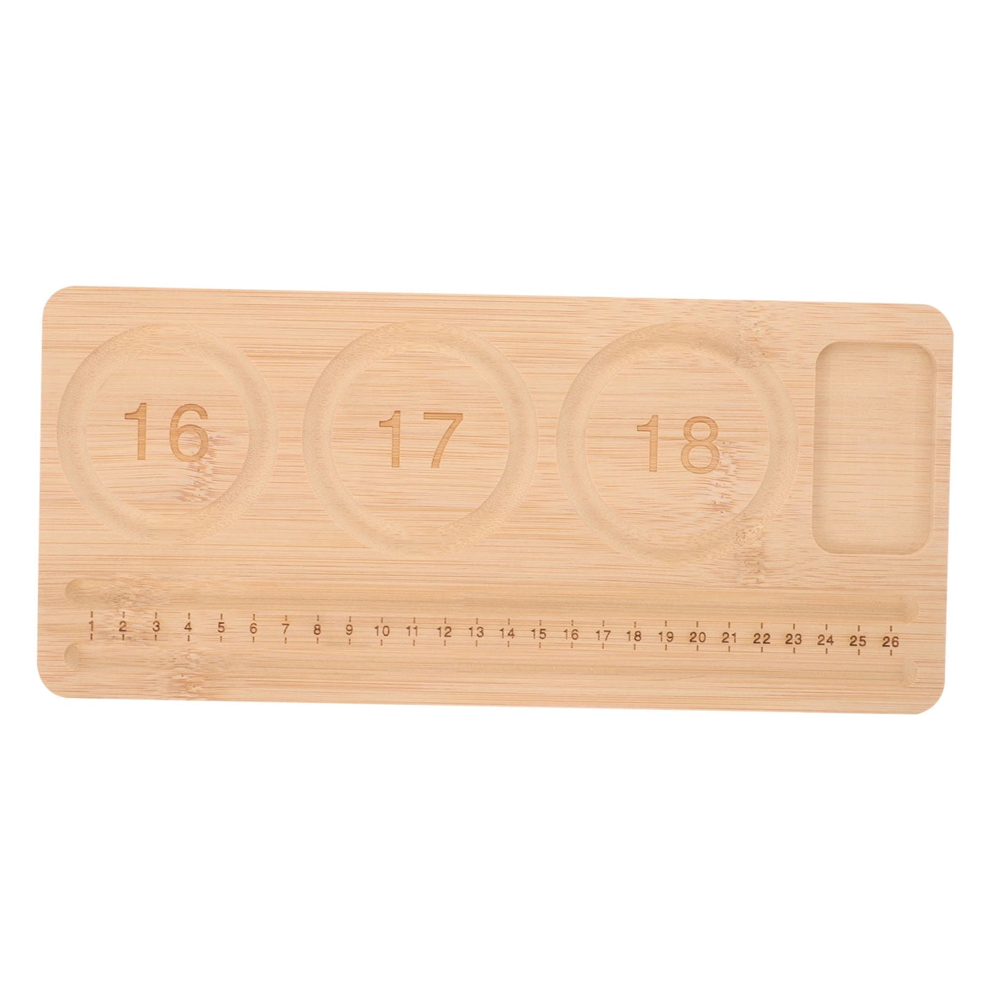 WHAMVOX Wooden Sorting Tray Bracelet Helper to Put on Beading Board Child Travel Brown