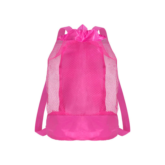 Darzheoy Swim Bag Mesh Drawstring Backpack Beach Backpack for Swimming, Gym, and Workout Gear Hot Pink