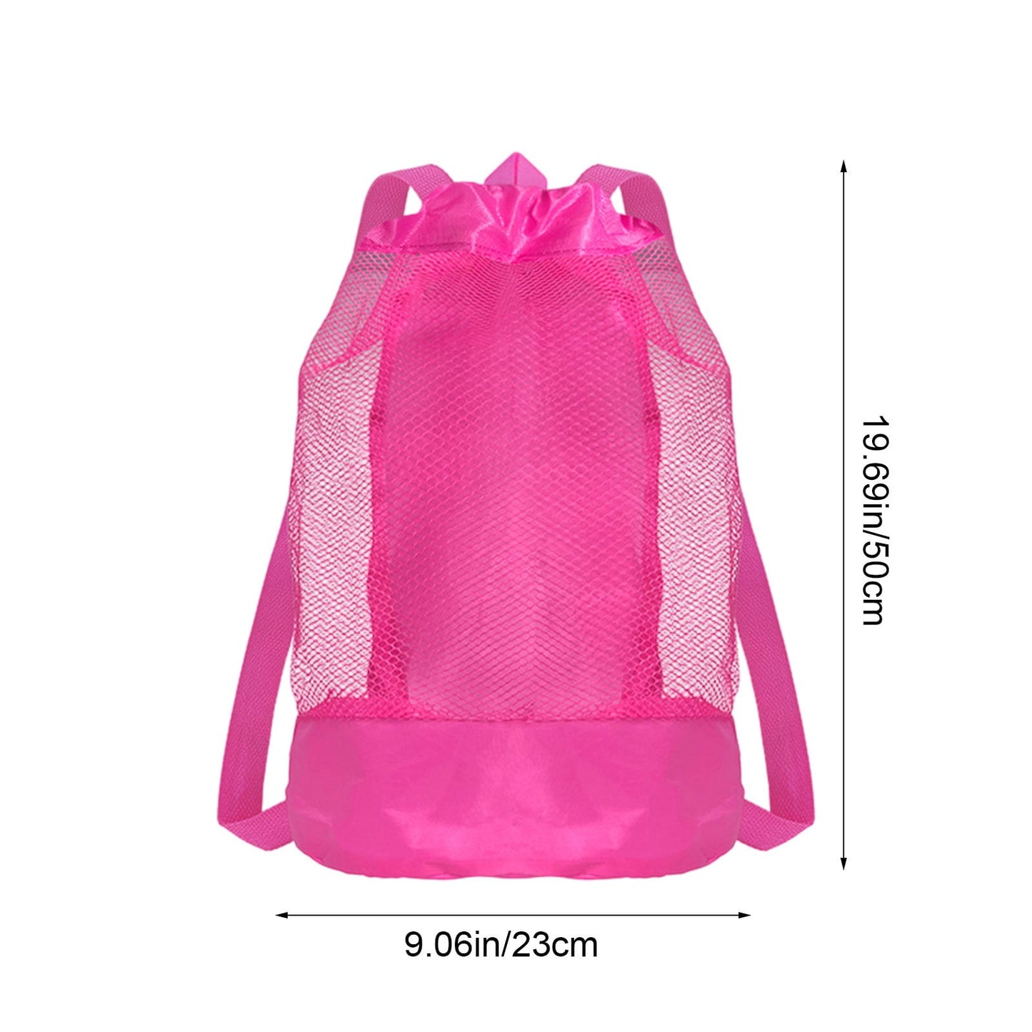 Darzheoy Swim Bag Mesh Drawstring Backpack Beach Backpack for Swimming, Gym, and Workout Gear Hot Pink