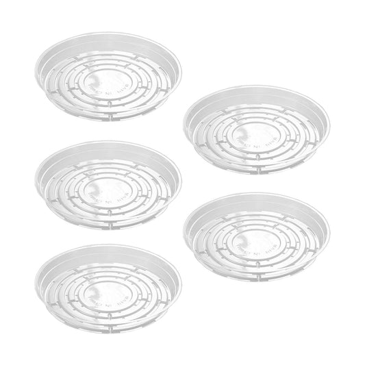 Darzheoy 5 Pack Clear Plastic Plant Saucers Drip Trays Plant Plate Dish for Indoor Planters Flower Pots, 10 inch B