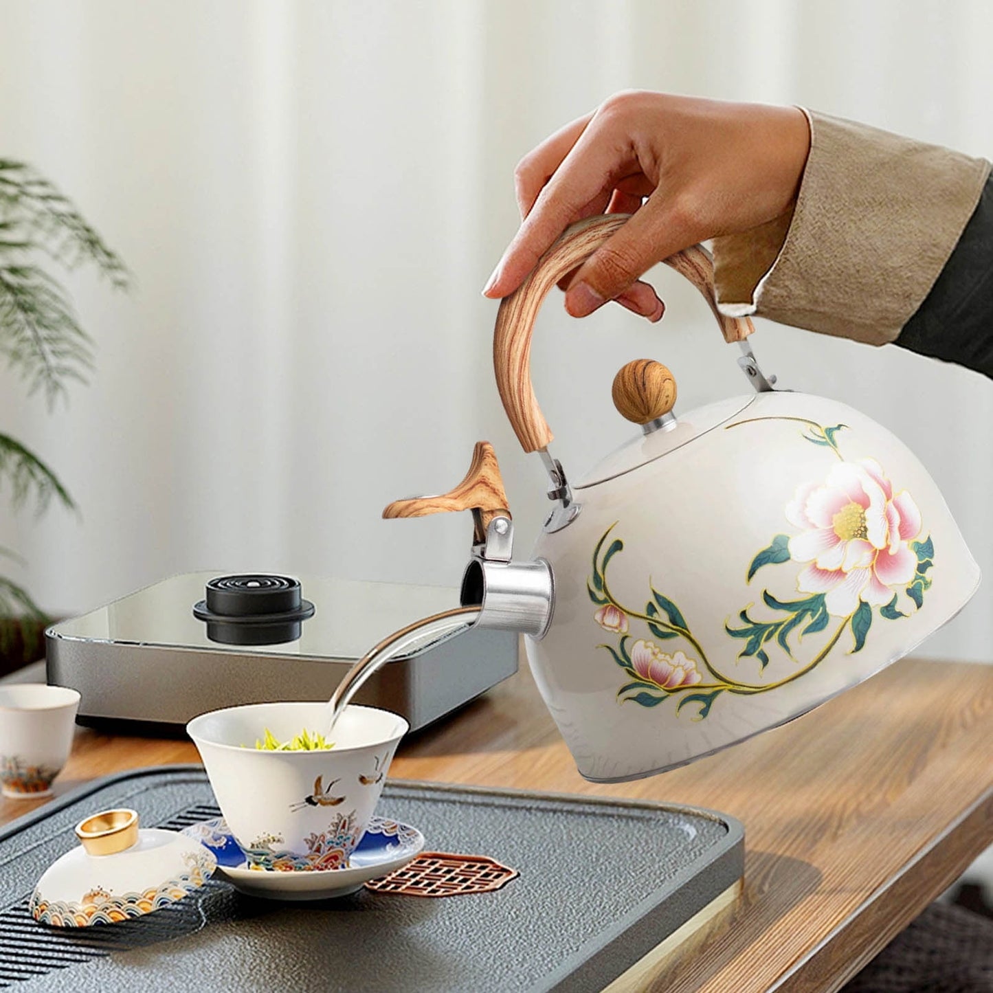 Darzheoy Whistling Tea Kettle for Stovetop, Stainless Steel Tea Pot Kettles, Rapid Boiling Teapot with Stay-Cool Ergonomic Handle, Perfect for Home & Kitchen Multicolor