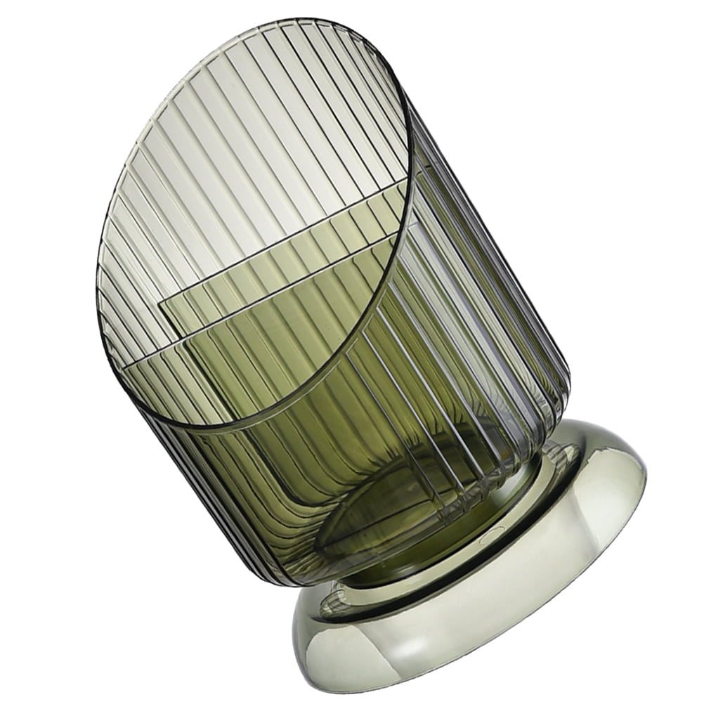 SKISUNO Makeup Brush Holder Pet Green Cylinder 1Set 6.09X4.52X4.52in