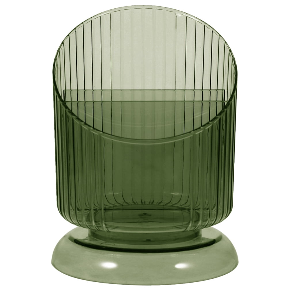 SKISUNO Makeup Brush Holder Pet Green Cylinder 1Set 6.09X4.52X4.52in