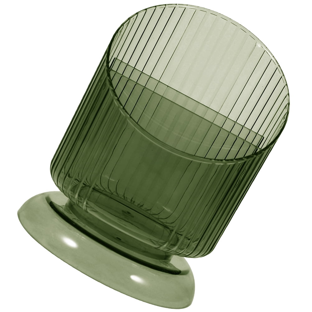 SKISUNO Makeup Brush Holder Pet Green Cylinder 1Set 6.09X4.52X4.52in