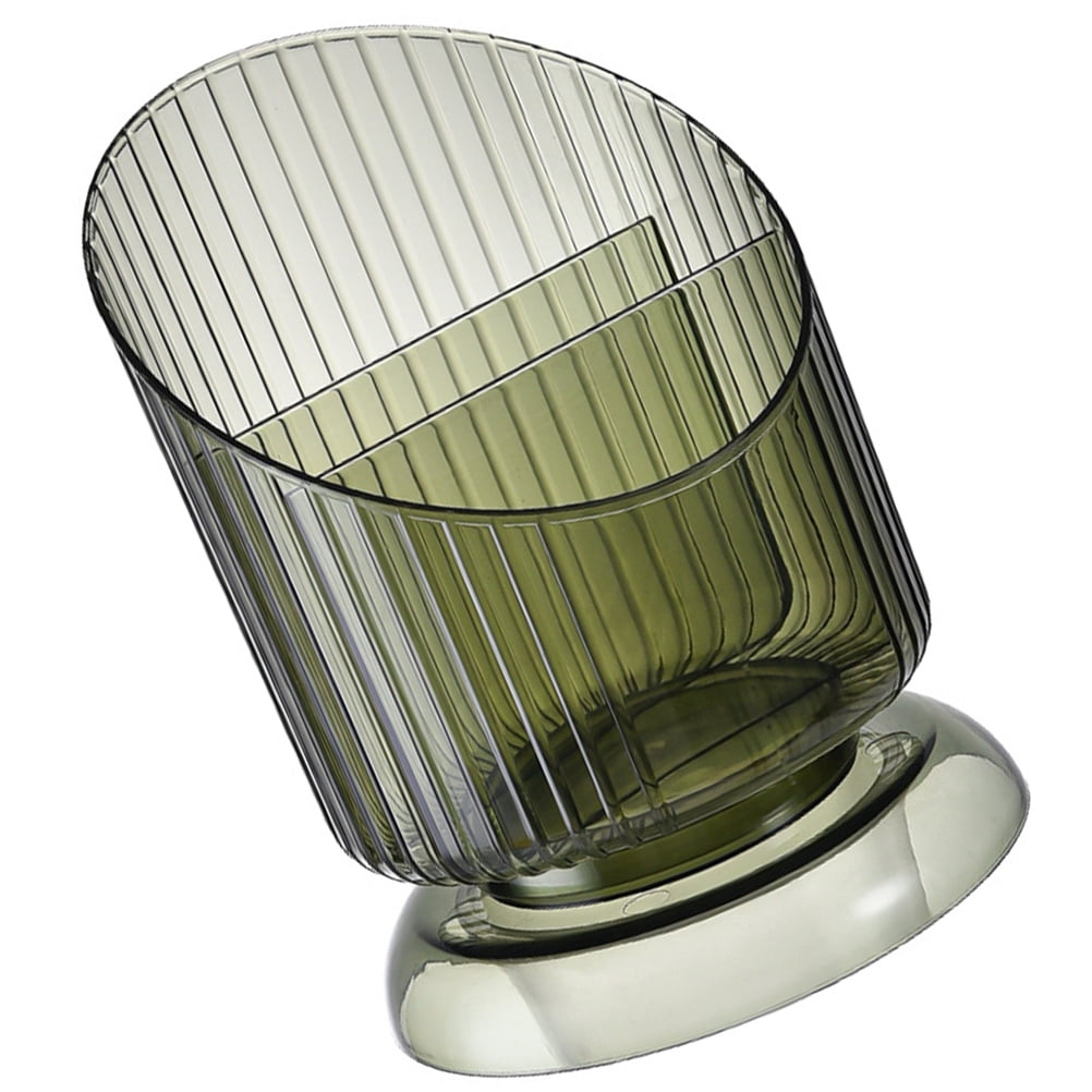 SKISUNO Makeup Brush Holder Pet Green Cylinder 1Set 6.09X4.52X4.52in