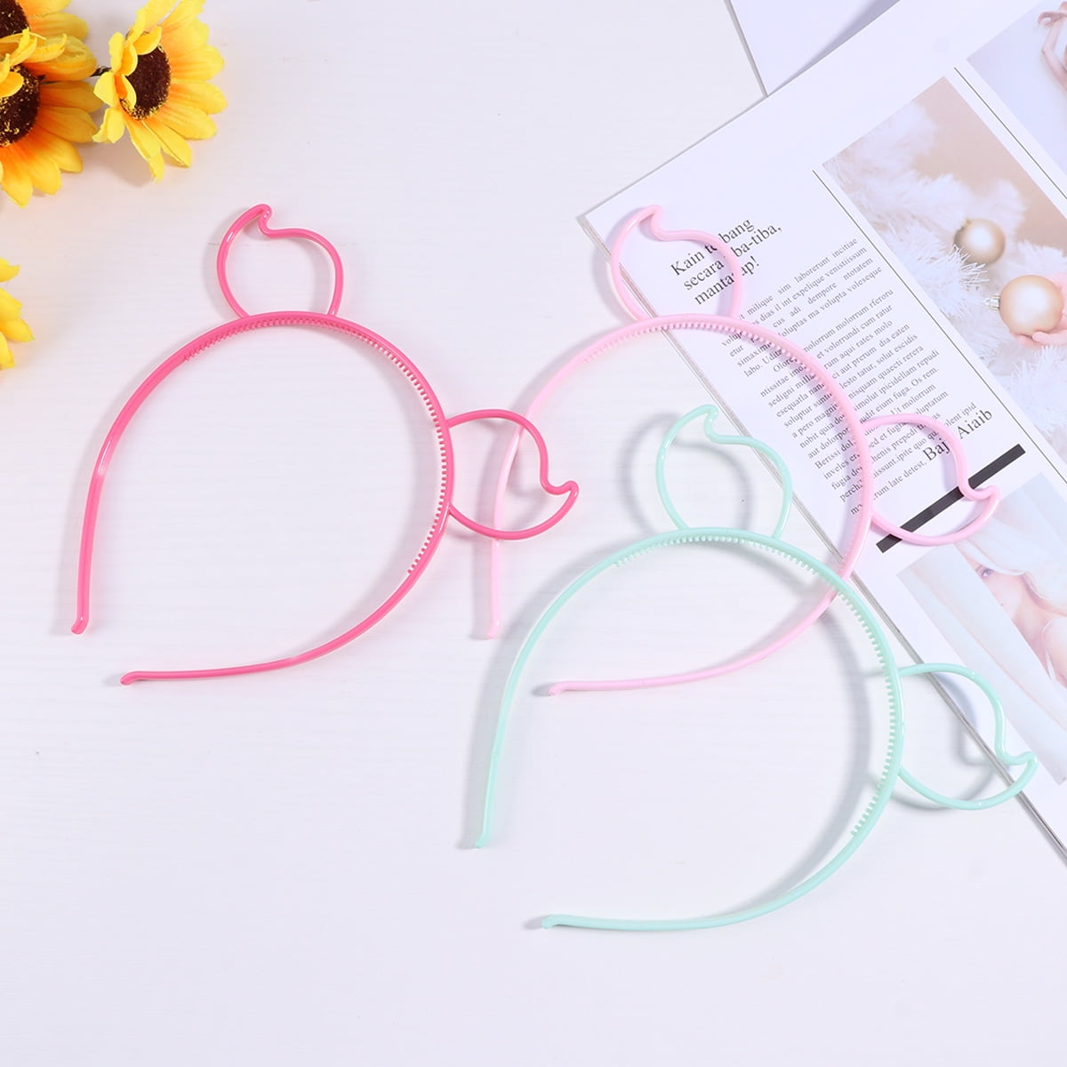 SKISUNO 12Pcs Animal Ears Headbands For Kids Photo Props And Dance Recital