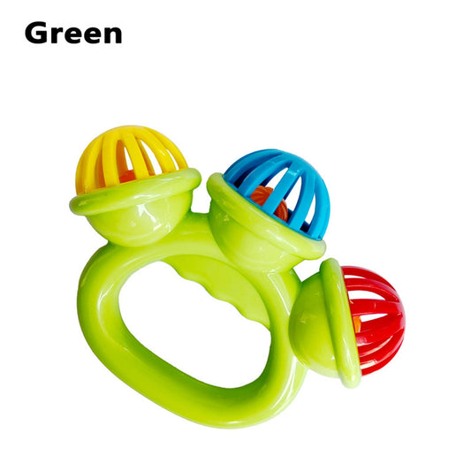 Chmadoxn Colorful Tri-Head Baby Shaker Rattle Toy, 3-in-1 Sensory Toy for Newborns 0-3 Years, Safe BPA-Free Hand Grasp Toy for Early Learning 3.9×3.4 in Red