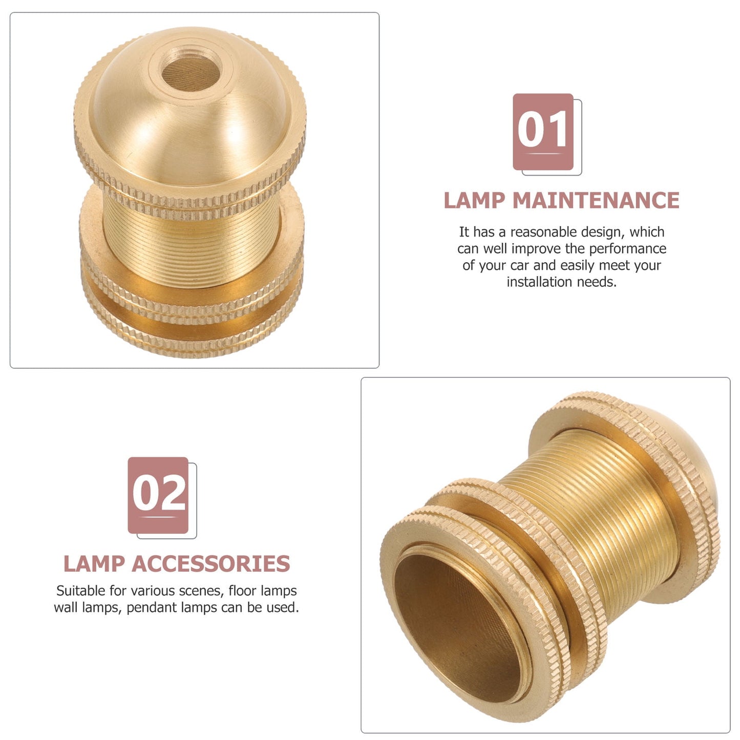 SKISUNO Replacement Lamp Socket 5x3.6in Copper for Floor Lamps 1Pcs