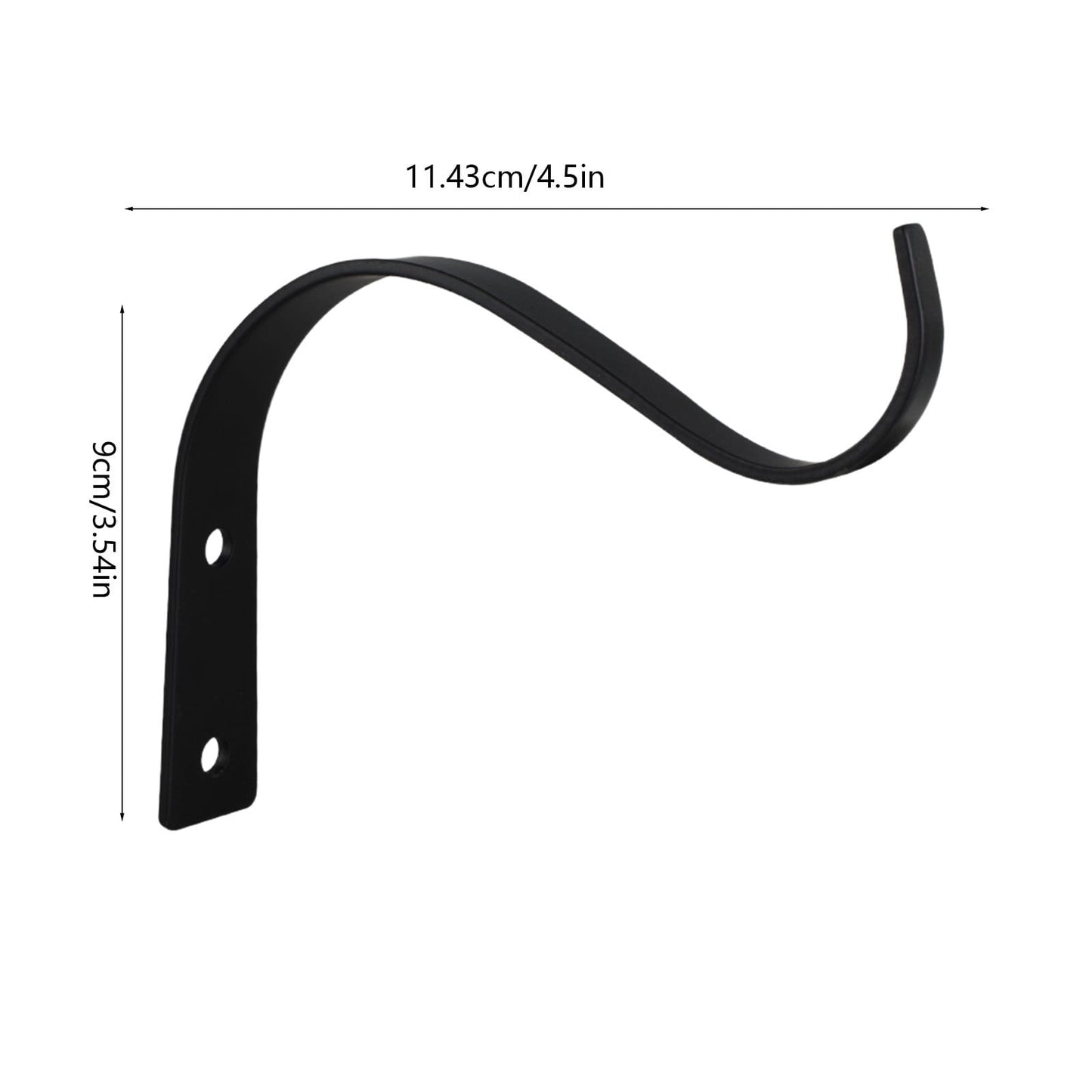 Darzheoy 2 Pack Iron Wall Hooks for Hanging Plant Lanterns, Plant Hanger Fence Metal Bracket for Bird Feeders, Wind Chimes, Outdoor Indoor Rustic Home Decor Black