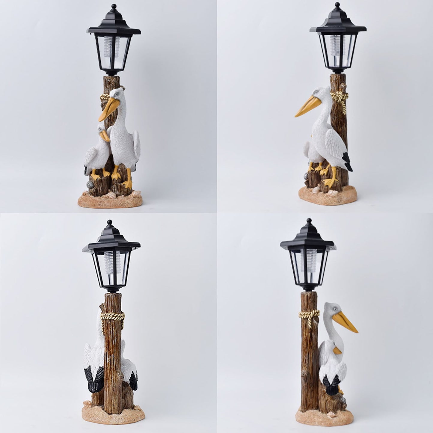 Darzheoy Pelican Garden Statue with Solar Lantern Pelican Solar Light for Outside Decor Sculptures & Statues Lights for Lawn Decor A