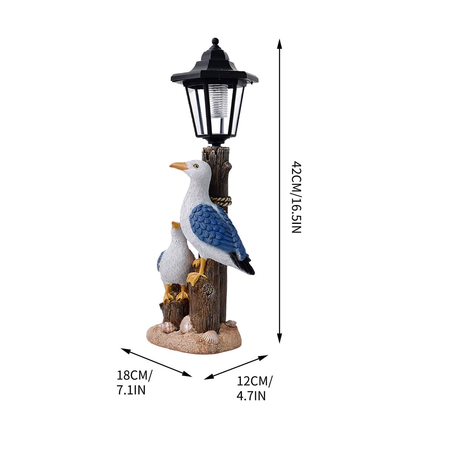Darzheoy Pelican Garden Statue with Solar Lantern Pelican Solar Light for Outside Decor Sculptures & Statues Lights for Lawn Decor B