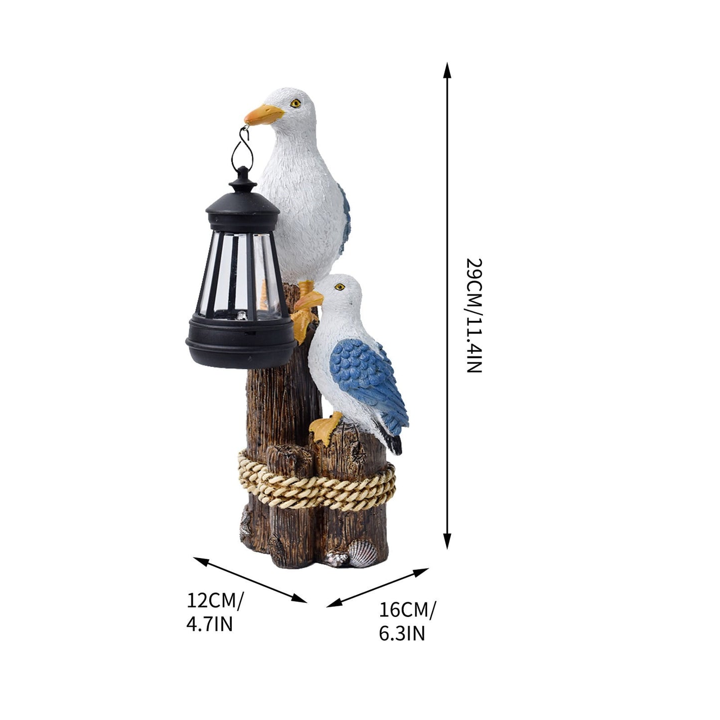 Darzheoy Pelican Garden Statue with Solar Lantern Pelican Solar Light for Outside Decor Sculptures & Statues Lights for Lawn Decor D