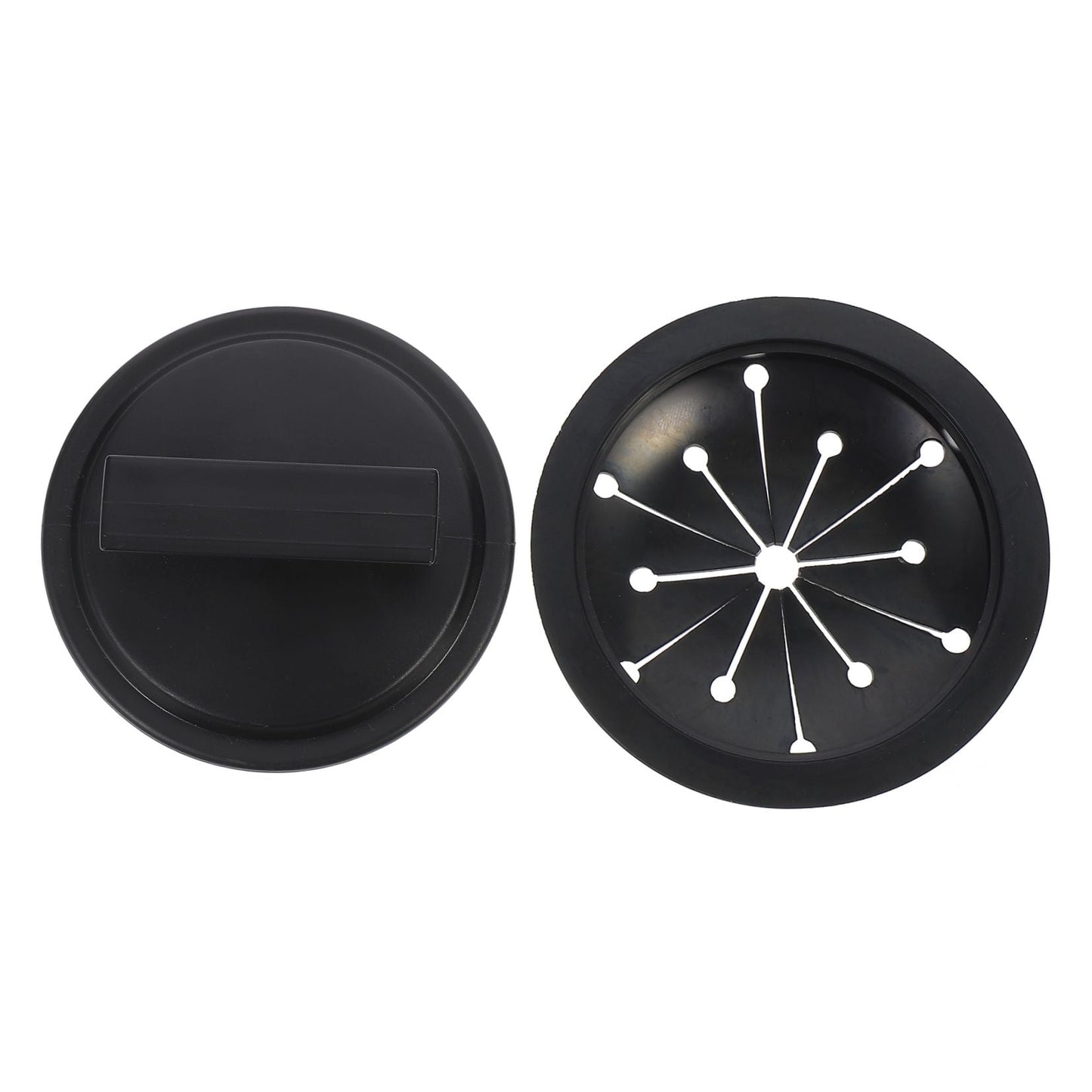 HOOWIFFY 2-Pack Garbage Disposal Sink Guard in Black ABS Plastic, 6.25 x 5.05 x 3.5 Inches, Protector for Home Kitchen